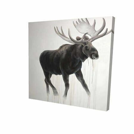 FONDO 16 x 16 in. Walking Moose-Print on Canvas FO2790781